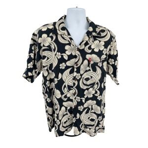 Hawaiian Style kamaaina clothing short sleeve button down shirt size large #1214